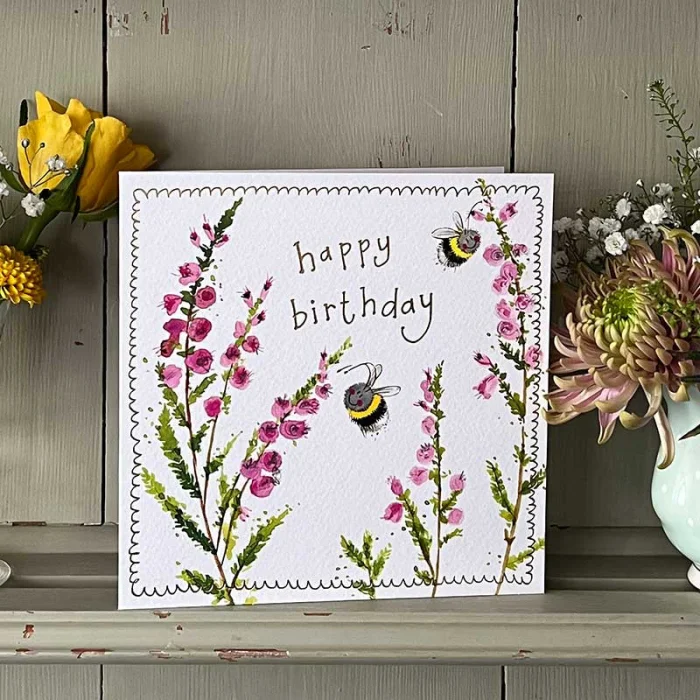 Bee and Heather Birthday Card S524, prianie