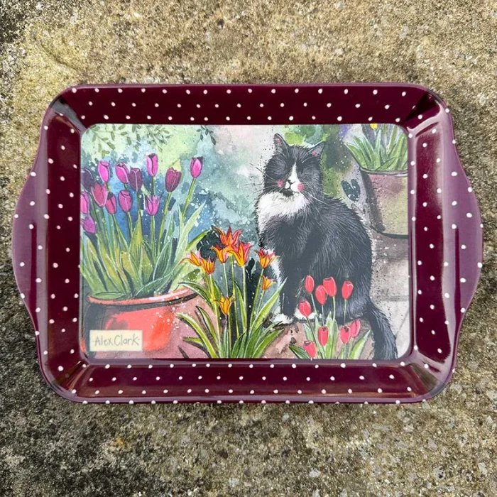 Cat and Tulips Small Tray (STY10), malá tácka