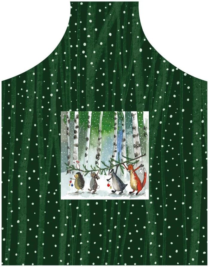 Festive Forest Friends Apron (XAP04), kuchynská zástera