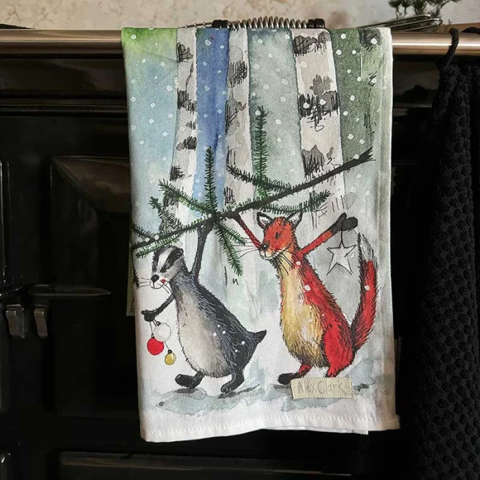Festive Forest Friends Tea Towel (XTT20), kuchynská utierka