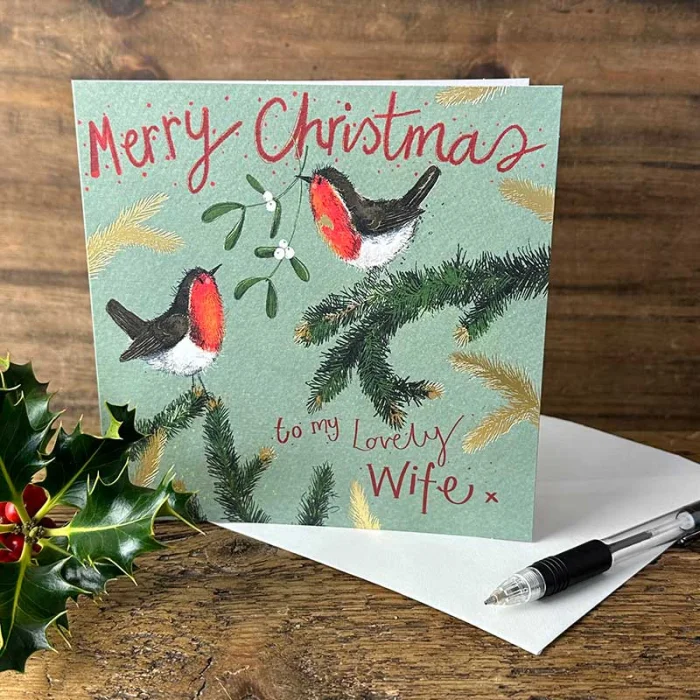 Robin Merry Christmas Wife Christmas Card (XS135), prianie