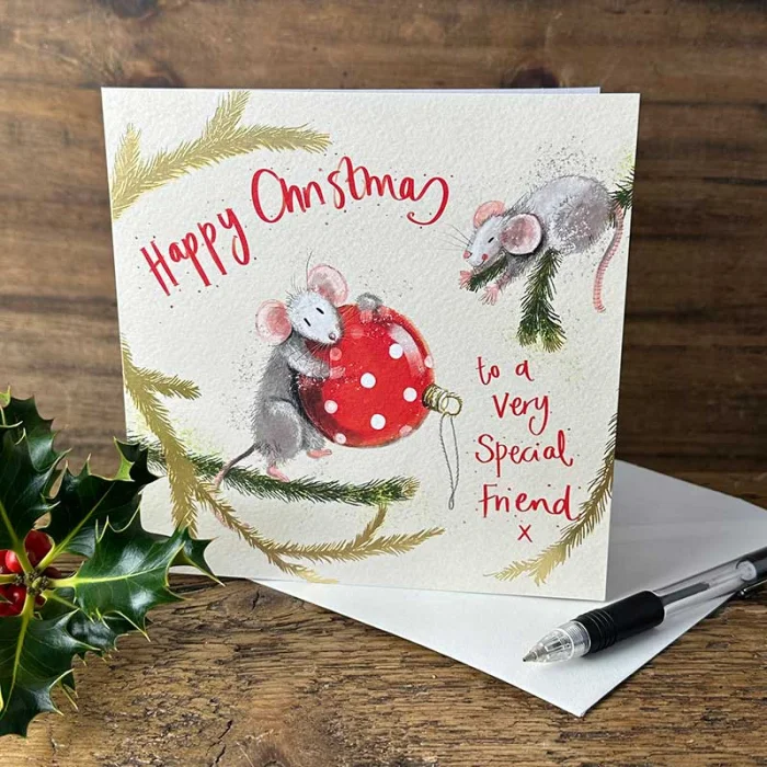 Special Friend Mice Christmas Card (XS146), prianie