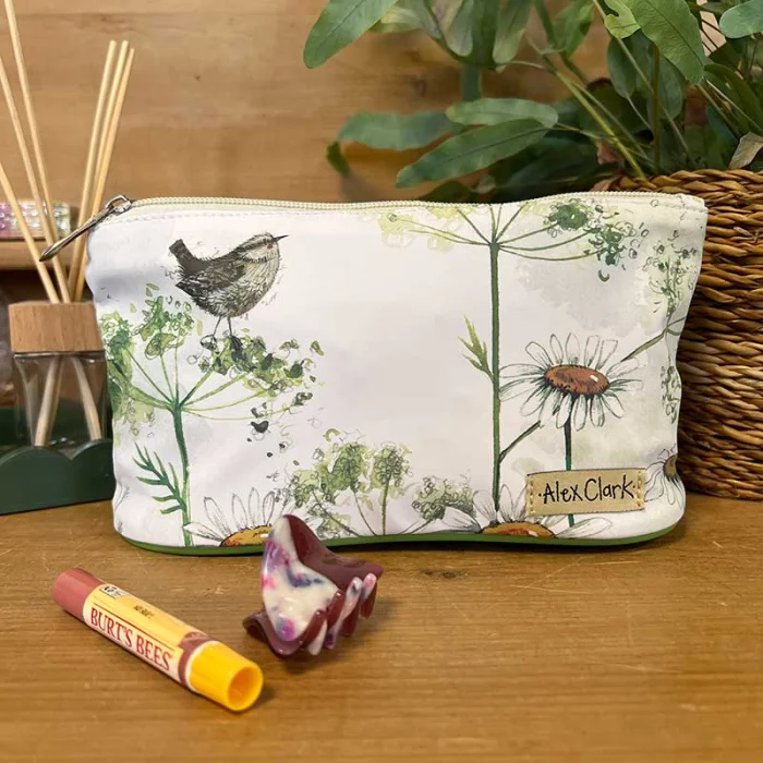 Wren and Cow Parsley Makeup Bag (MUP04), taštička