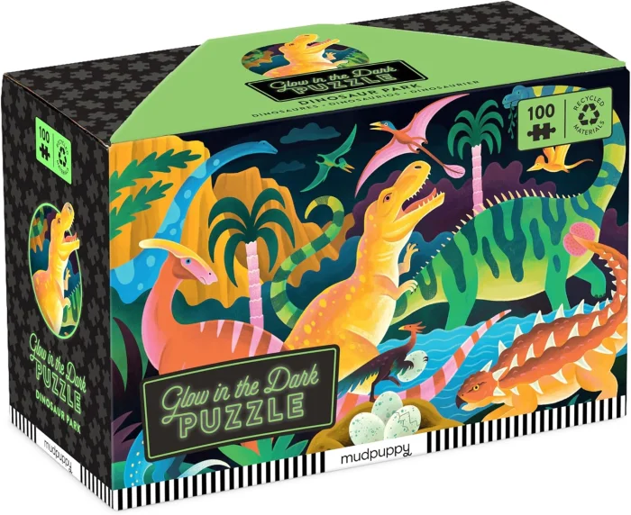 Dinosaur Park Jigsaw Glow in the Dark Puzzle (100ks), puzzle