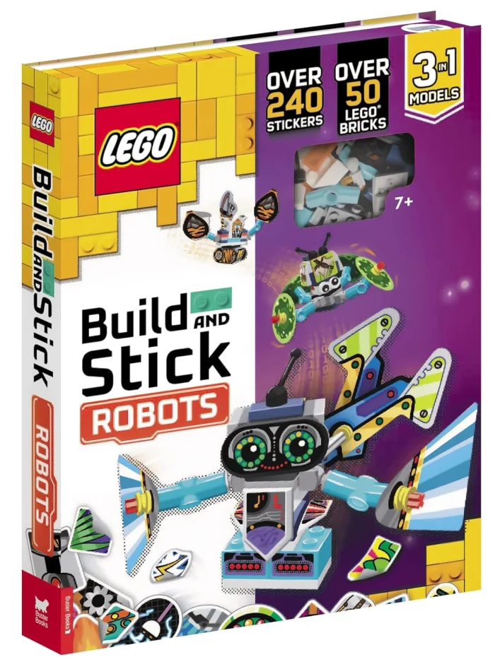 LEGO® Books: Build and Stick: Robots, anglický zošit s aktivitami a stavebnicou