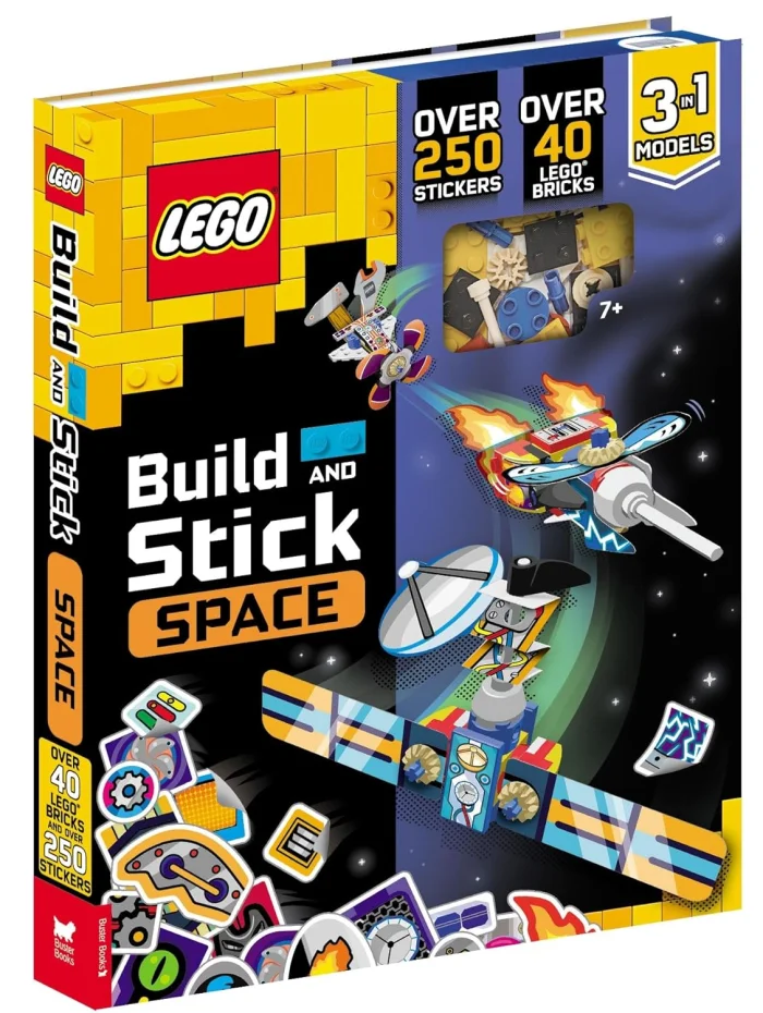 LEGO® Books: Build and Stick: Space, anglický zošit s aktivitami a stavebnicou