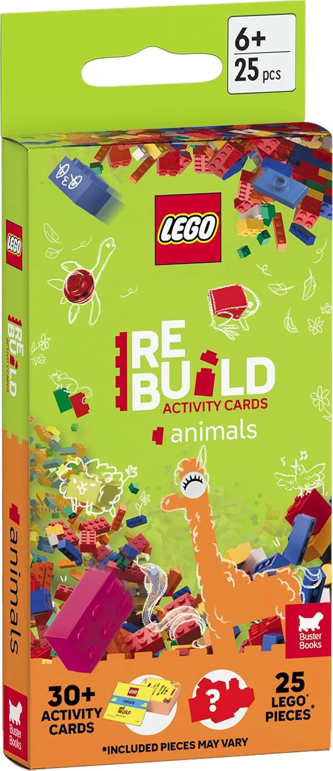 LEGO® Books: ReBuild Activity Cards: Animals, karty s aktivitami a stavebnicou