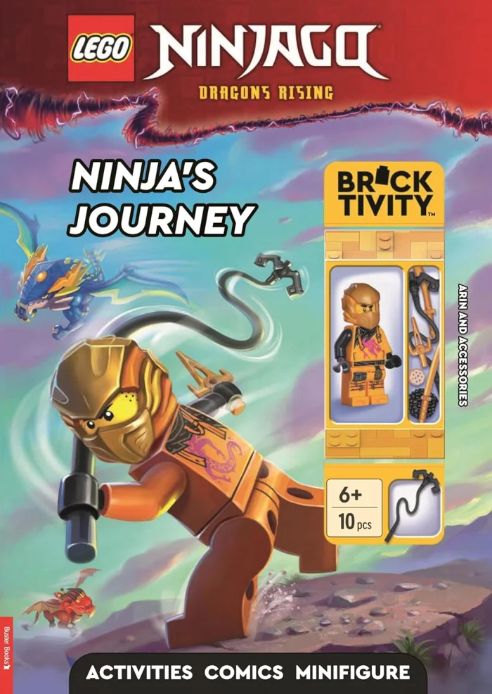Ninja's Journey Activity Book (with Arin minifigure and accessories), zošit s úlohami a Lego panáčikom