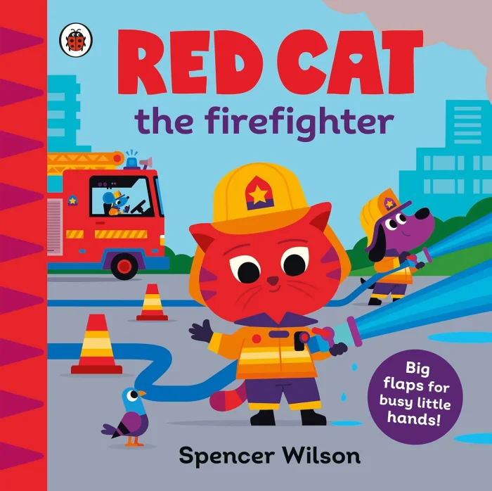 Red Cat the Firefighter (With chunky lift-the-flaps), anglická kniha - leporelo