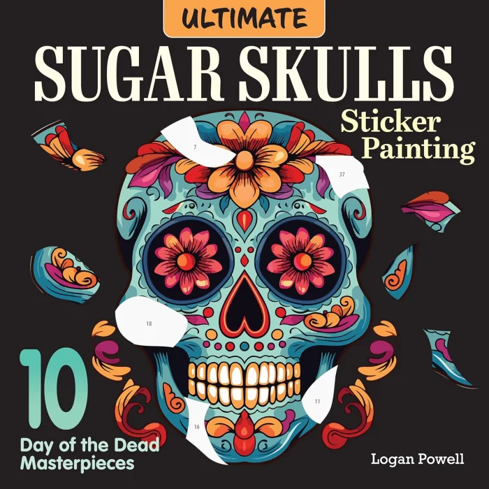 Ultimate Sugar Skulls Sticker Painting, nálepkový zošit
