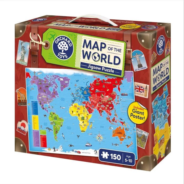 Map of the World Jigsaw Puzzle (150 ks), puzzle s plagátom
