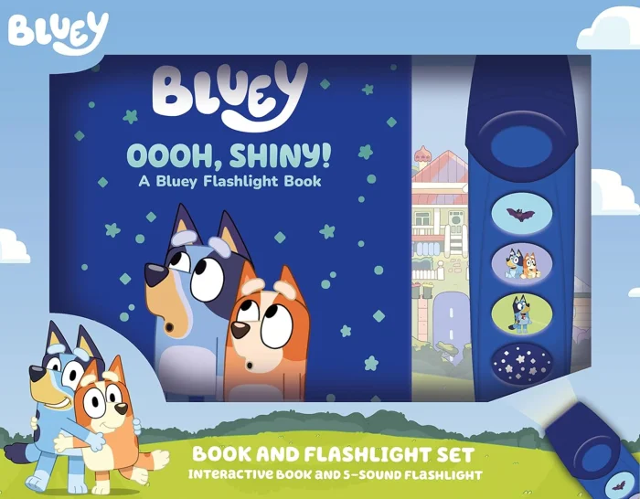 Oooh, Shiny! Book and 5-Sound Flashlight Set, anglická kniha - leporelo s baterkou