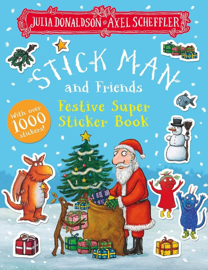 Stick Man and Friends Festive Super Sticker Book, nálepkový zošit s úlohami