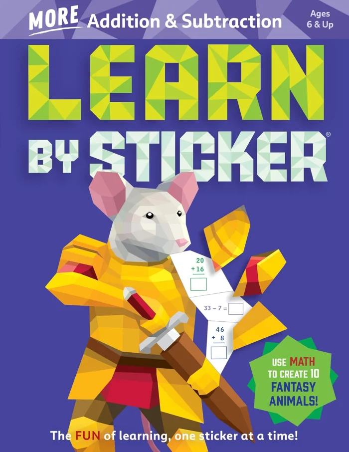Learn by Sticker: More Addition & Subtraction, nálepkový zošit
