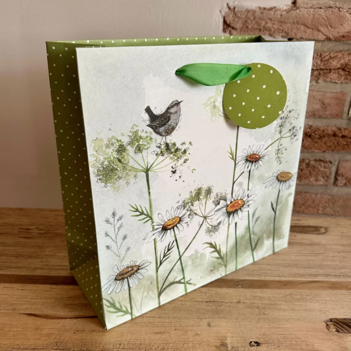 Wren and Daisies Gift Bag / large (GBL12), darčeková taška