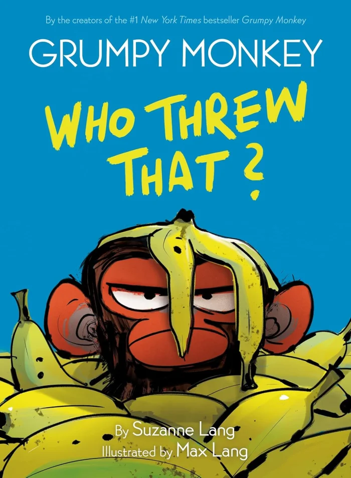 Grumpy Monkey Who Threw That?, anglická kniha - komiks