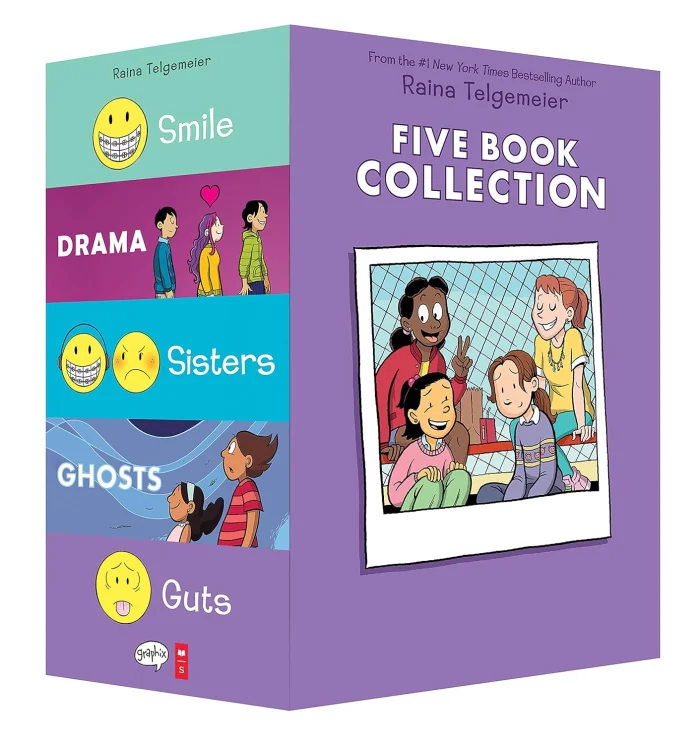 Raina Telgemeier Five Book Collection, kolekcia anglických kníh - komiks