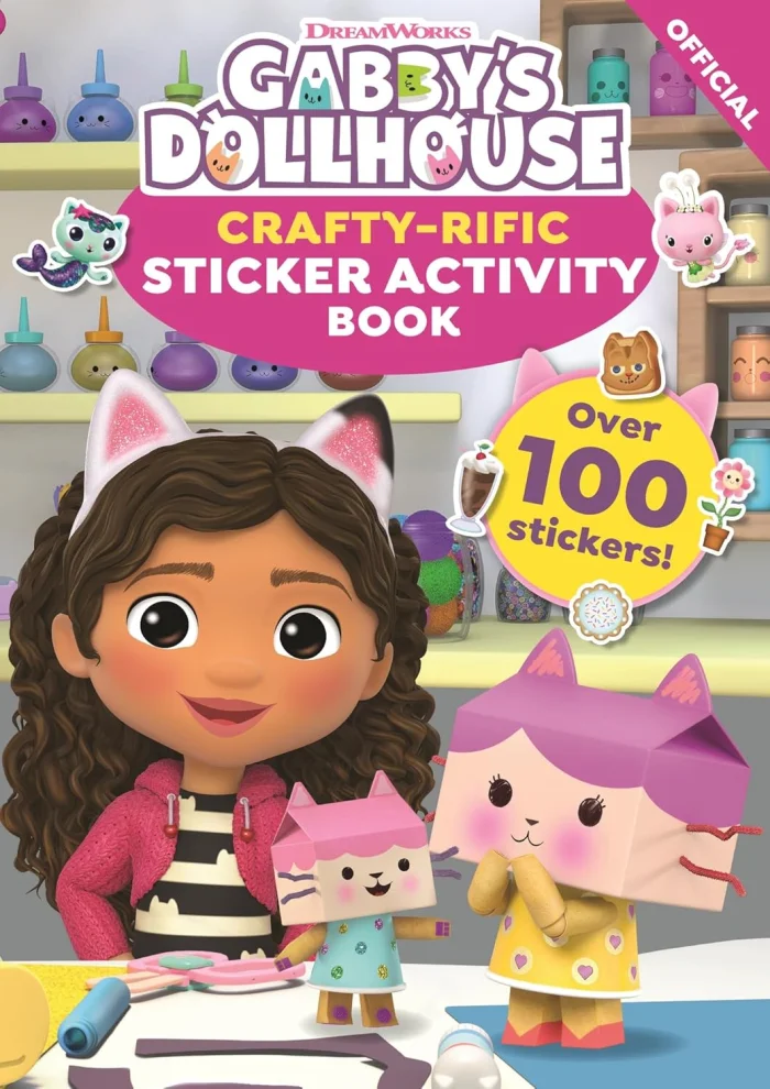 Gabby’s Dollhouse Crafty-Rific Sticker Activity Book, zošit s úlohami a nálepkami