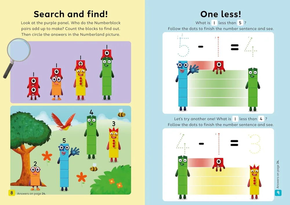 Numberblocks Red Level Workbook: Adding and Subtracting, zošit s úlohami a nálepkami