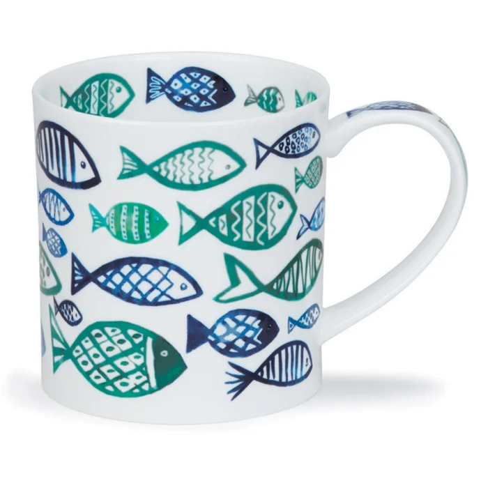 Blue Shoal White, porcelánový hrnček