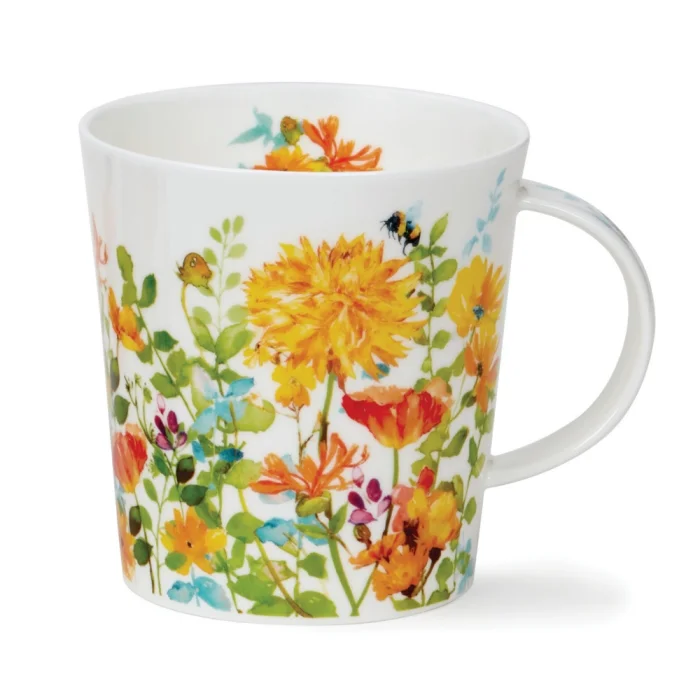 Floral Haze Yellow, porcelánový hrnček