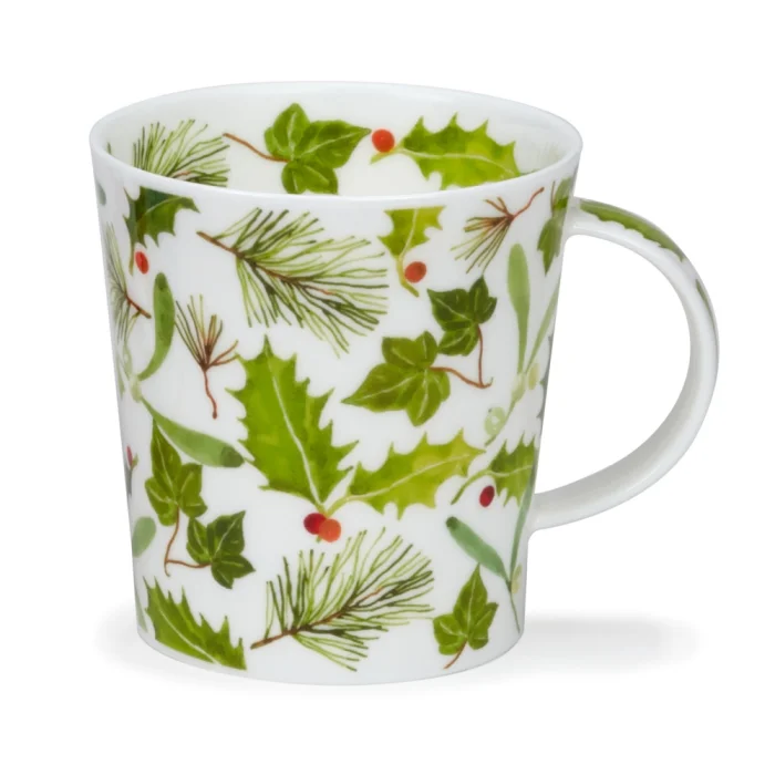Holly & Mistletoe, porcelánový hrnček