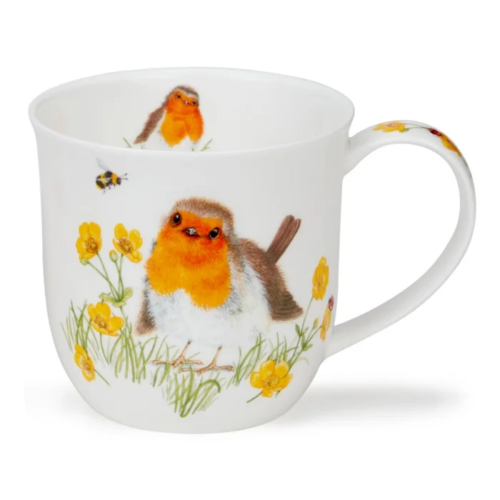 Robins, porcelánový hrnček