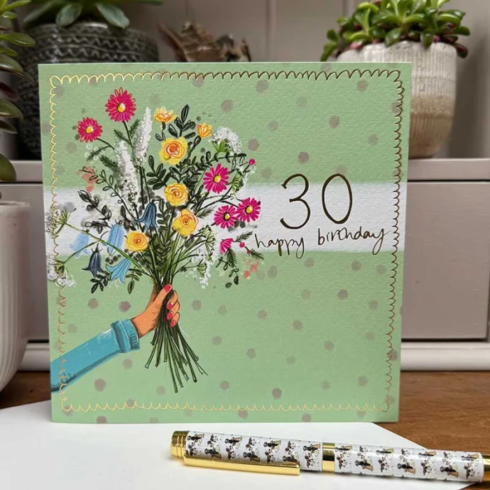 30th Bunch of Flowers Birthday Card (S588), prianie