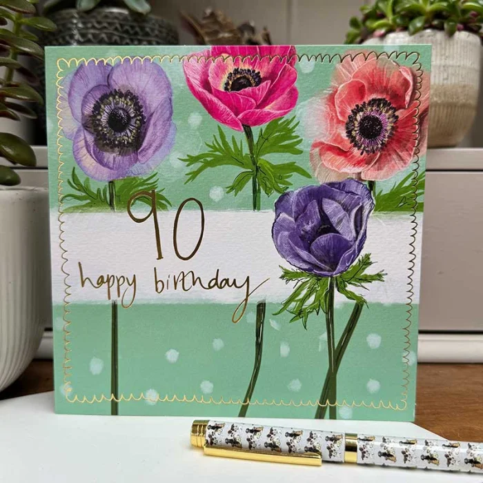 90th Birthday Poppies Card (S594), prianie