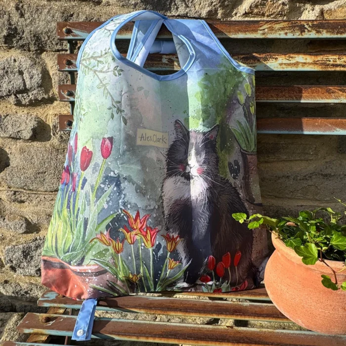 Cat and Tulips, skladacia nákupná taška