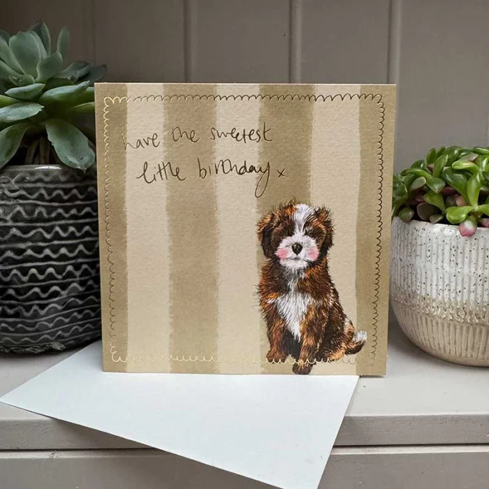 Cavapoo Birthday Card (LS212), malé prianie