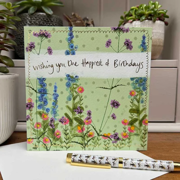 Delphiniums Birthday Card (S571), prianie