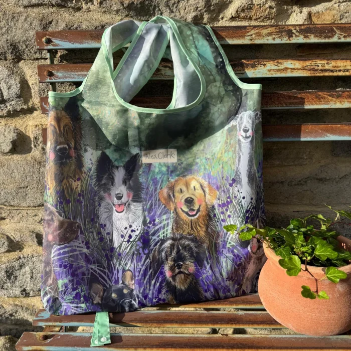 Dogs and Bluebells, skladacia nákupná taška