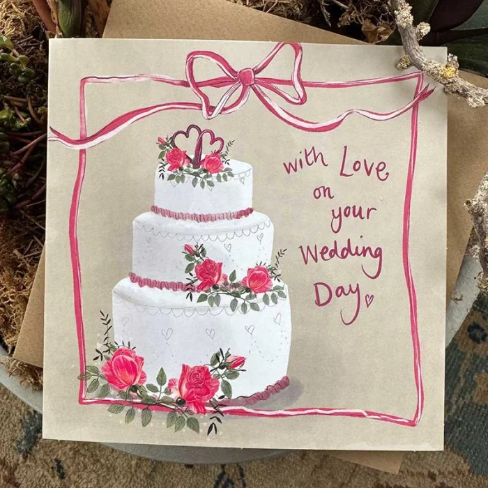 White Wedding Cake Card AC924, prianie