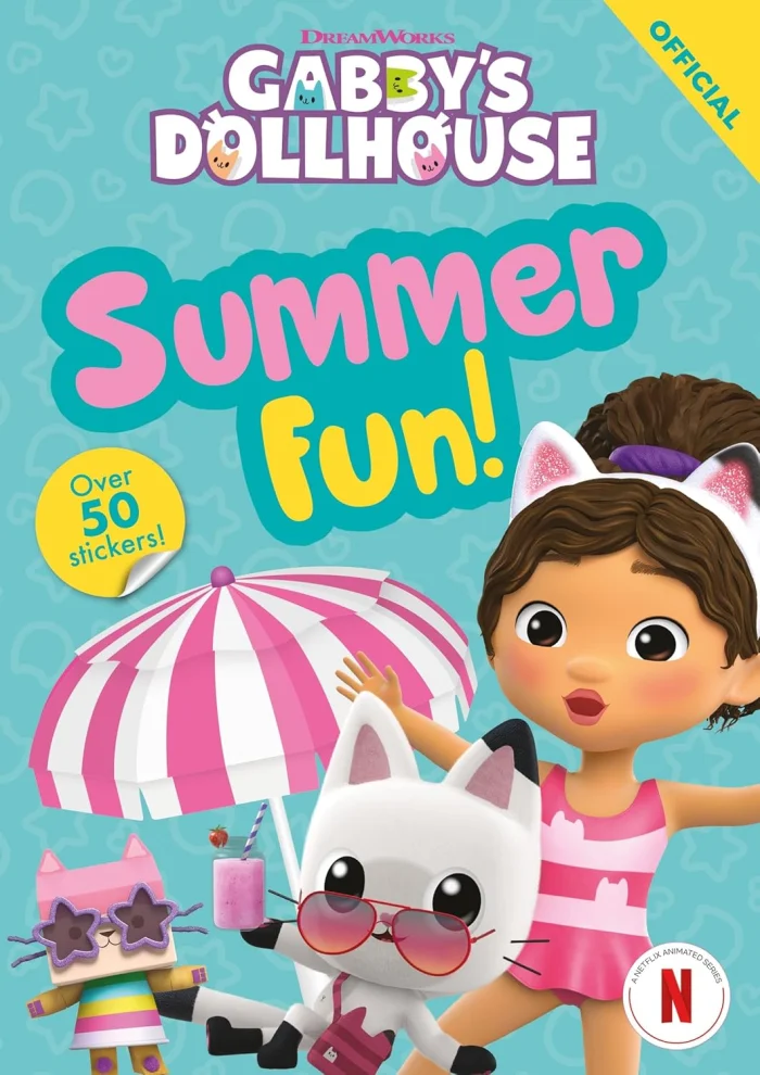 Gabby’s Dollhouse Summer Fun! Sticker Activity Book, zošit s úlohami a nálepkami