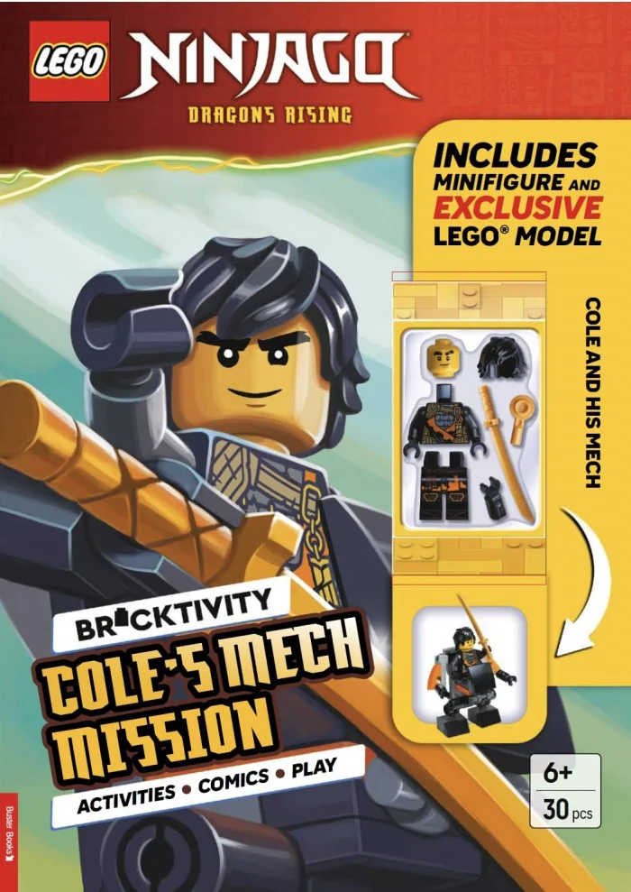 Cole’s Mech Mission (with Cole minifigure and exclusive mech mini-build), zošit s úlohami a Lego panáčikom