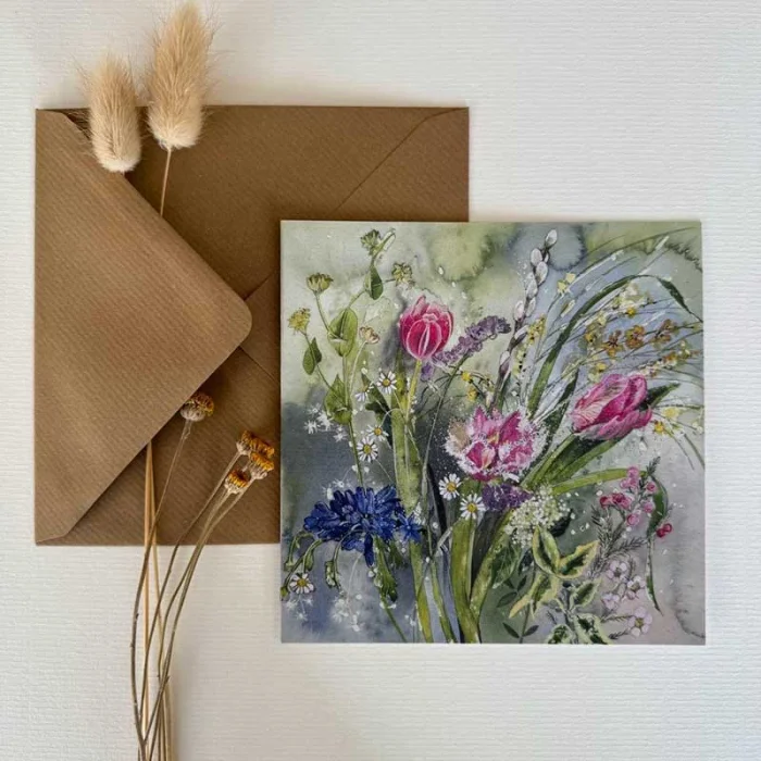 Spring Flowers Blank Card (AC870), prianie