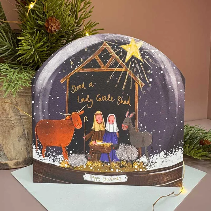 Nativity Snow Globe Card (XG08), prianie