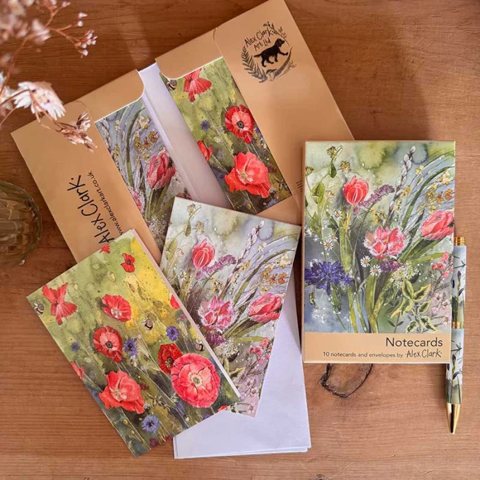 Spring Flowers and Poppies Notecard Wallet (NW12), kolekcia 10 malých prianí