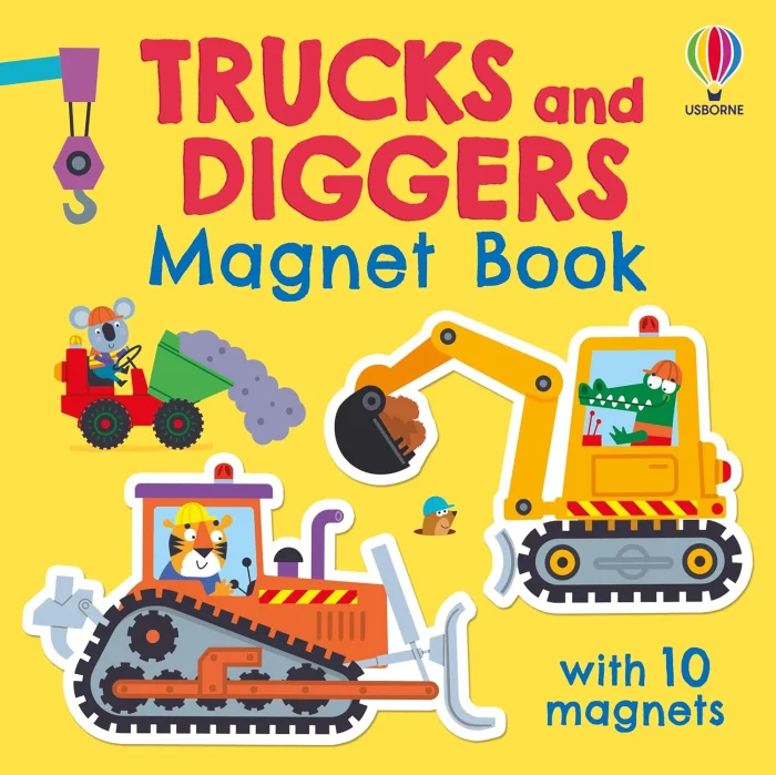 Trucks and Diggers Magnet Book, anglická kniha - leporelo s magnetkami